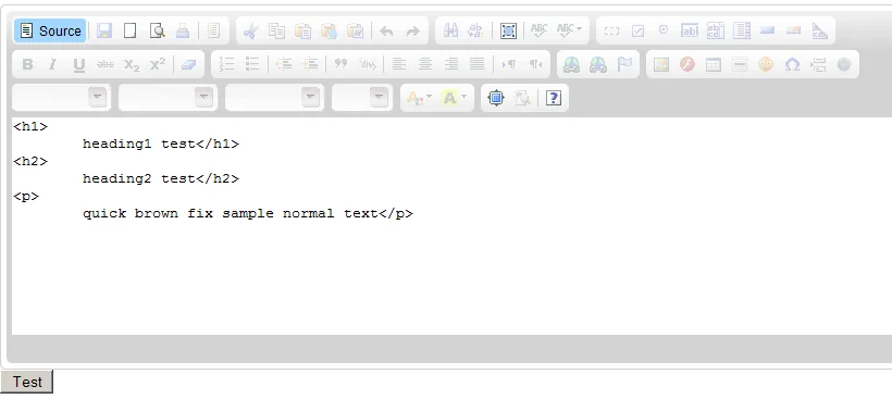 CKEditor in source mode