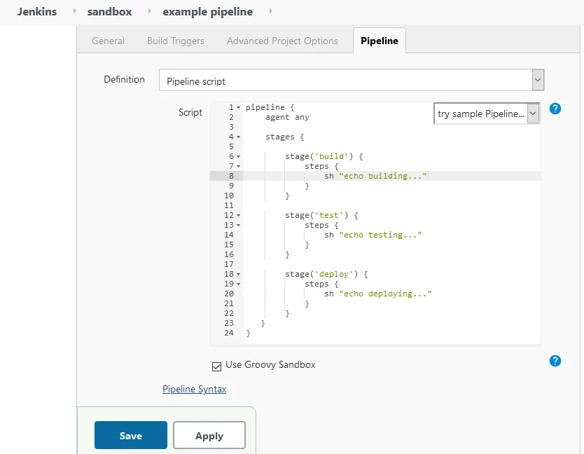 Add the pipeline script